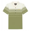 Lyle & Scott - Archive Mod Placement Stripe Polo Shirt (Vanilla Ice / Moss)