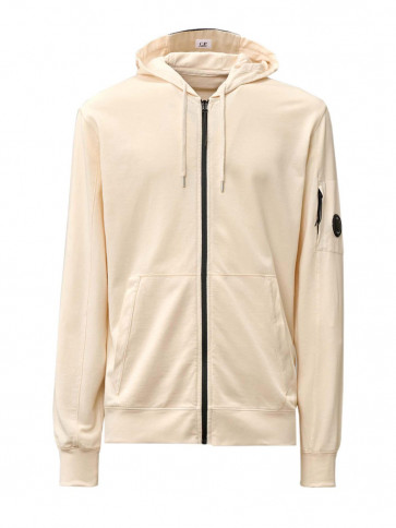 CP Company - Light Fleece Zipped Hoodie in Beige