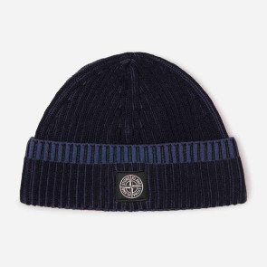 Stone Island - Logo-Patch Virgin Wool Beanie Hat