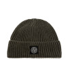 Stone Island - Wool Beanie Hat in Khaki Green