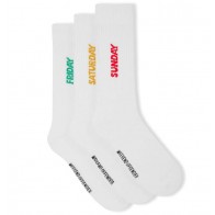 Weekend Offender - Friday/Saturday/Sunday Sports Socks (White)