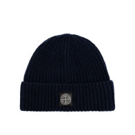 Stone Island - Wool Beanie Hat in Navy