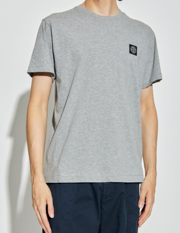 Stone Island - Patch Logo T-Shirt in Grey Melange