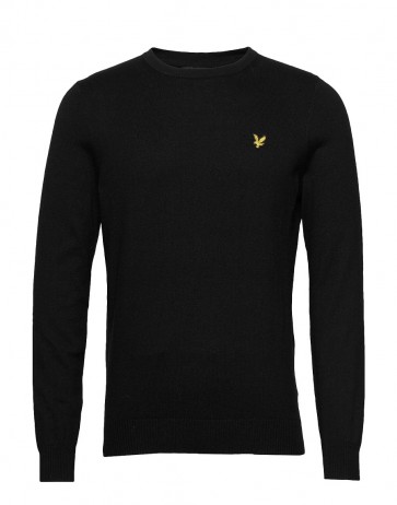 Lyle & Scott - Cotton Merino Crew Jumper in Black