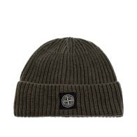 Stone Island - Wool Beanie Hat in Khaki Green