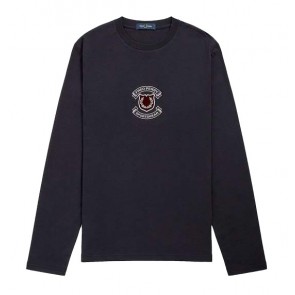 Fred Perry - Shield Longsleeve T-Shirt in Navy