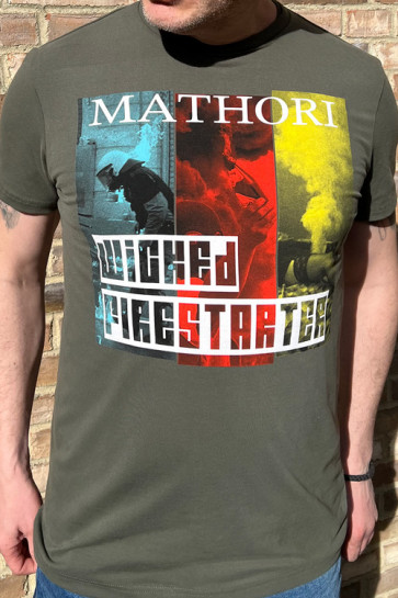 Mathori London - Wicked Firestarter T-Shirt (Olive Green)