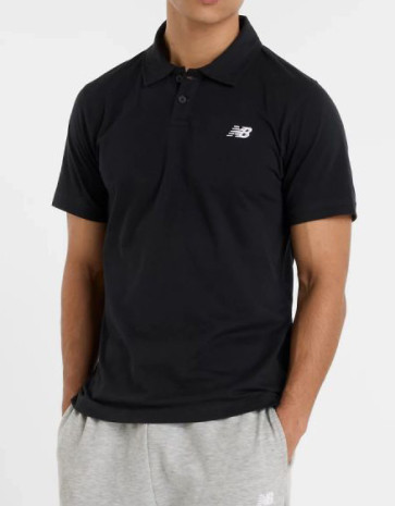 New Balance -  Jersey Polo Shirt in Black