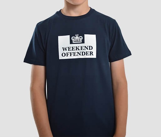 Weekend Offender Kids Prison T-Shirt Navy - Terraces Menswear