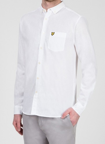 Lyle & Scott - Cotton Linen Shirt in White