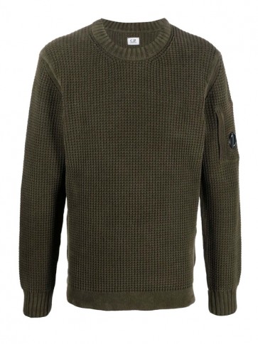 CP Company - Chenille Cotton Jumper in Khaki Green