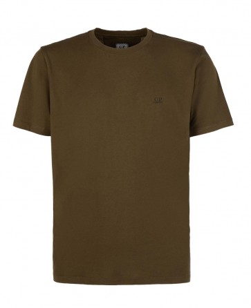 CP Company - 30/1 Jersey Small Logo T-Shirt in Khaki Green