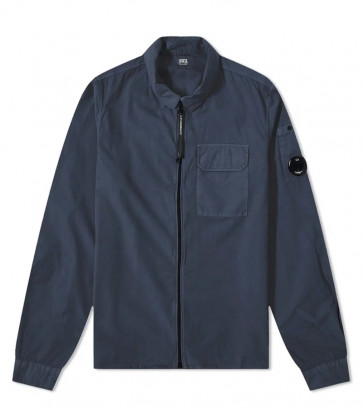 CP Company - Gabardine Arm Lens Zip Overshirt in Navy