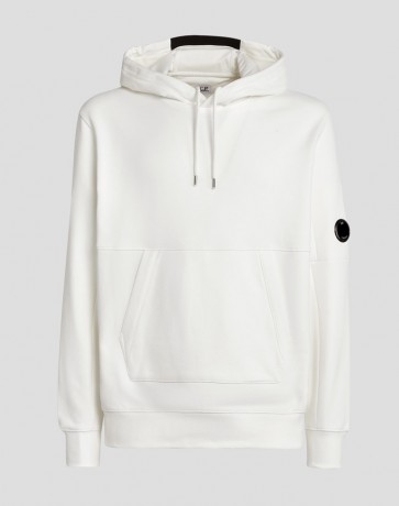 CP Company - Diagonal Raised Fleece Hoodie in White