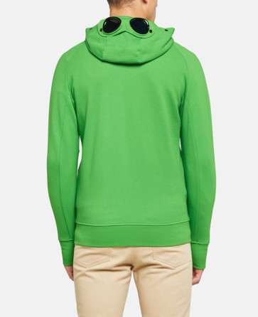 CP Company - Diagonal Raised Fleece Goggle Hoodie in Green