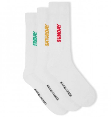 Weekend Offender - Friday/Saturday/Sunday Sports Socks (White)