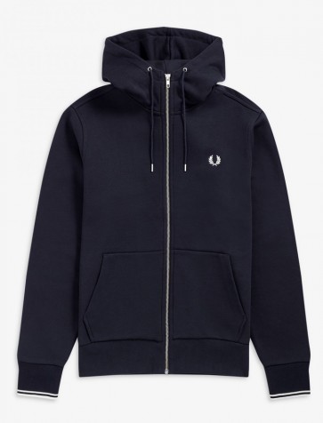 Fred Perry - Full  Zip Hooded Sweatshirt in Navy