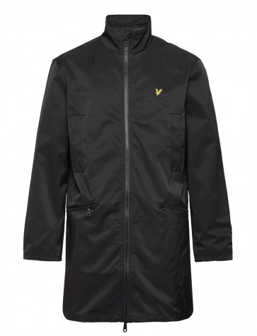 Lyle & Scott - Funnel Neck Mac in Jet Black