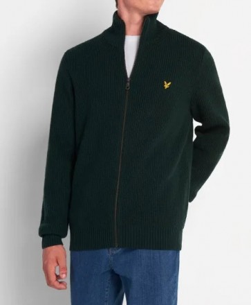 Lyle & Scott - Knitted Rib Cardigan (Jade Green)