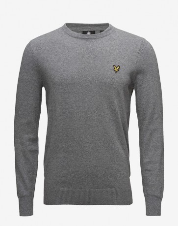 Lyle & Scott - Cotton Merino Crew Jumper in Grey