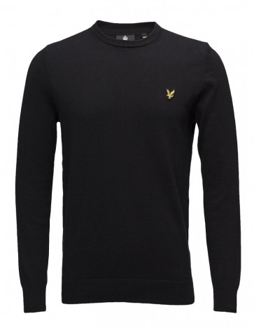 Lyle & Scott - Crew Neck Cotton Merino Jumper (True Black)