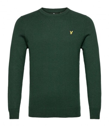 Lyle & Scott - Crew Neck Cotton Merino Jumper (Dark Green)