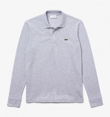 Lacoste - Longsleeve Polo Shirt in Marl Grey