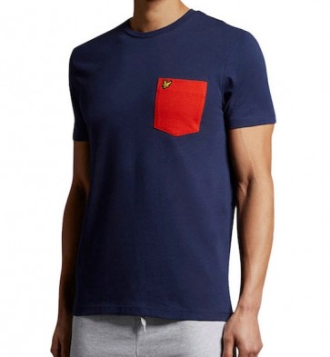 Lyle & Scott - Contrast Pocket T-Shirt (Navy/Burnt Orange)