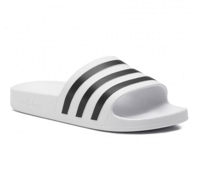 Adidas Adilette Aqua in White Black F35539