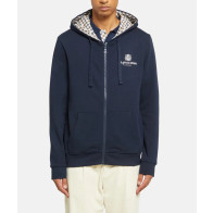 Aquascutum - Full Zip Hooded Sweatshirt in Navy