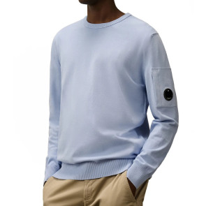 CP Company - Cotton Crepe Crewneck Lens Knit (Cerulean)