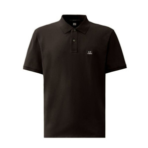 CP Company - Stretch Piquet Logo Polo in Black